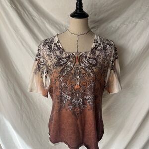 Appropriate Behavior Brown Women's L Blouse